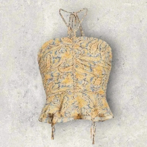 VERONICA BEARD Arienne Gathered Halterneck Top size 00 B992 - Picture 1 of 9